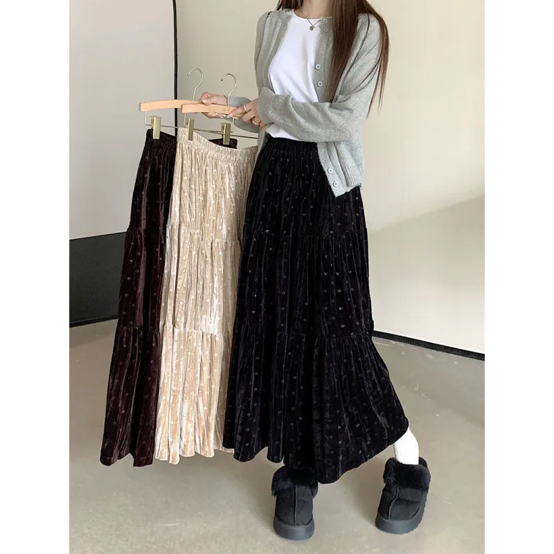 Korean Minimalist Beige Heart Velvet Midi Skirt Women Spring Autumn Loose Tiered Cake Skirt Harajuku Preppy Trendy Office Outfit
Korean Minimalist Beige Heart Velvet Midi Skirt Women Spring Autumn Loose Tiered Cake Skirt Harajuku Preppy Trendy Office Outfit