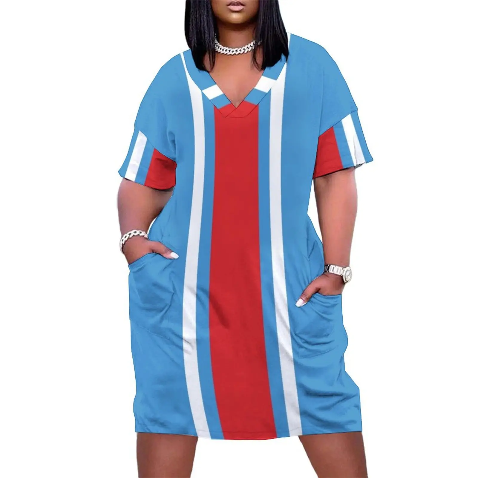 Powder Blue, White, & Red Vertical Power Stripe Loose Pocket Dress elegant party dresses for women 2025 clothes for women
Powder Blue, White, & Red Vertical Power Stripe Loose Pocket Dress elegant party dresses for women 2025 clothes for women