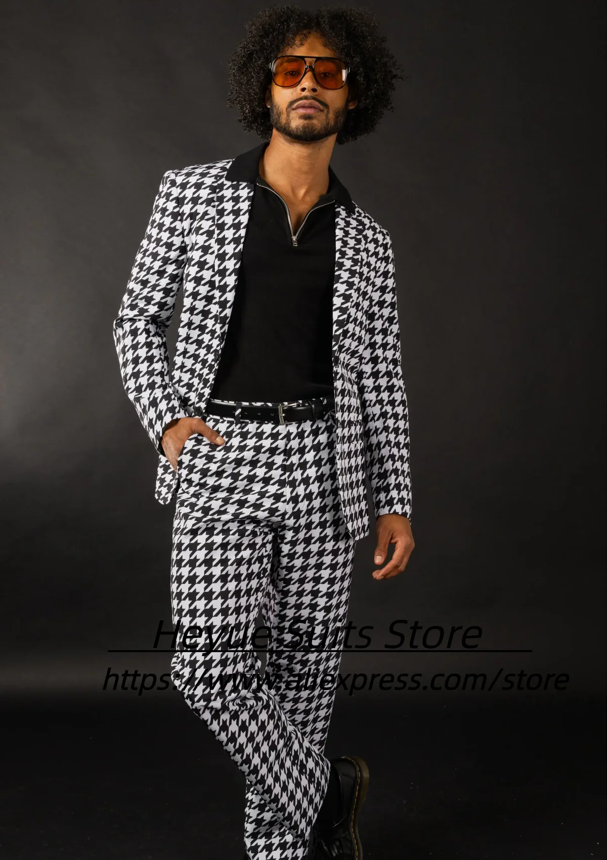 Fashion Houndstooth Men Suits Casual Slim Fit Notched Groom Wedding Tuxedos 2 Pieces Sets Male Prom Blazers trajes para hombre
Fashion Houndstooth Men Suits Casual Slim Fit Notched Groom Wedding Tuxedos 2 Pieces Sets Male Prom Blazers trajes para hombre