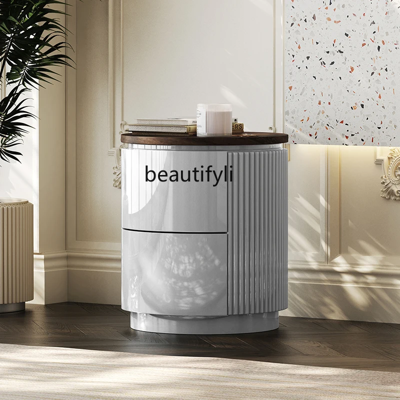 Italian minimalist bedside table gray paint simple modern light luxury home bedroom locker
Italian minimalist bedside table gray paint simple modern light luxury home bedroom locker