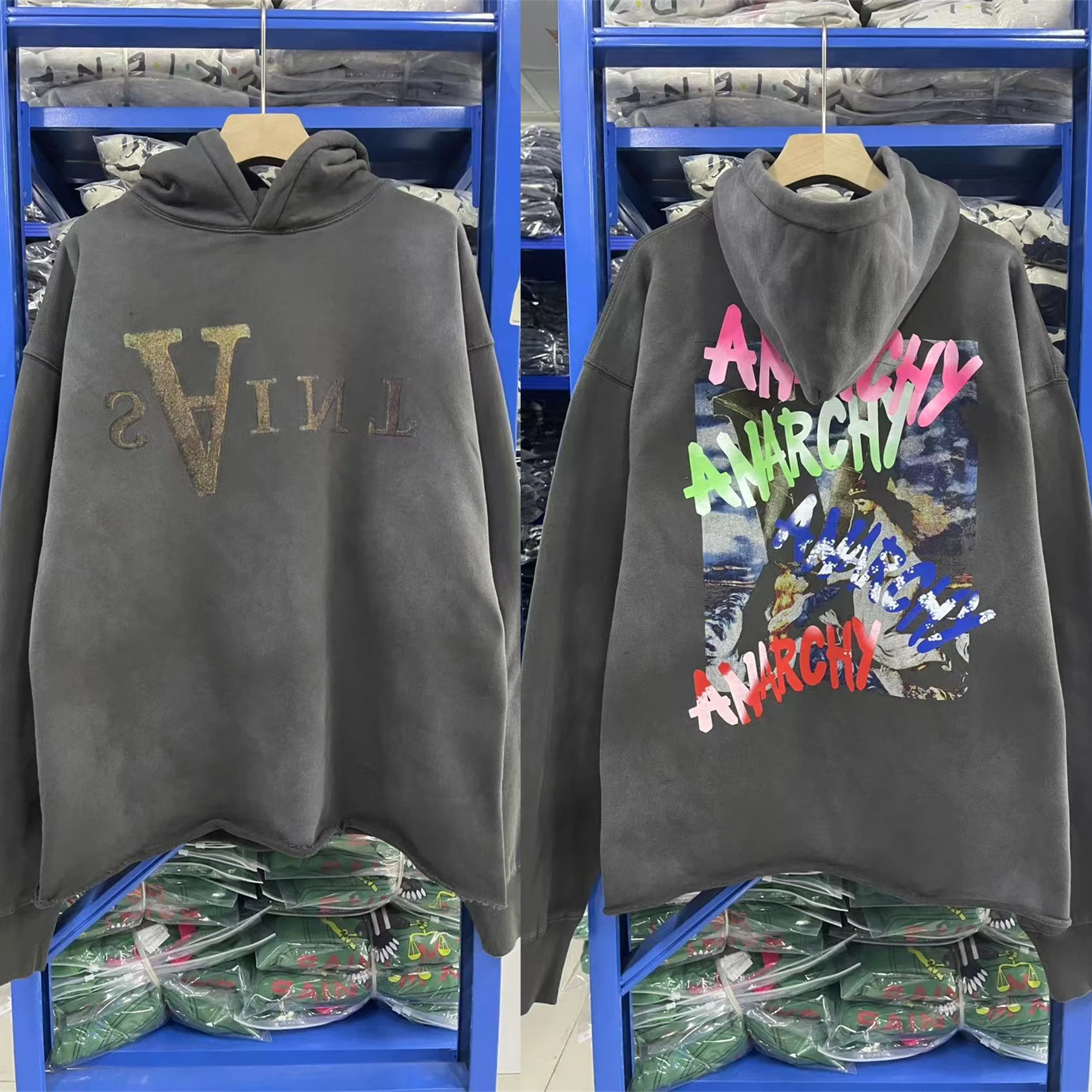 Промытый серый пуловер Saint для мужчин и женщин, высококачественная толстовка унисекс из плотной ткани с капюшоном
Промытый серый пуловер Saint для мужчин и женщин, высококачественная толстовка унисекс из плотной ткани с капюшоном