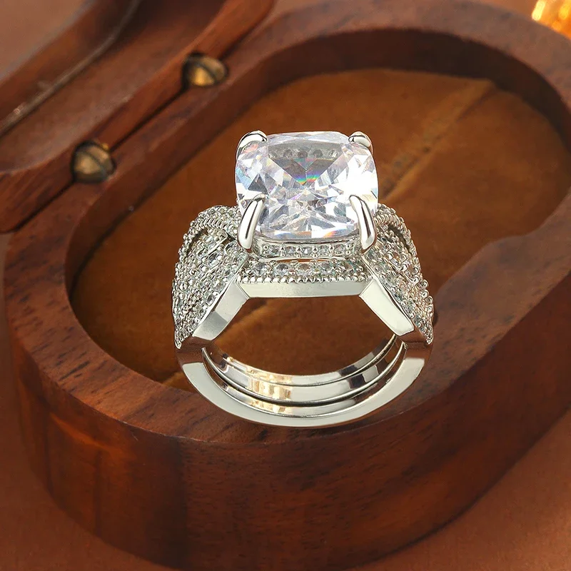 925 Silver Plated For Women Sparkling Zirconia Stackable Rings Elegant Bridal Jewelry Wedding Engagement Gift
925 Silver Plated For Women Sparkling Zirconia Stackable Rings Elegant Bridal Jewelry Wedding Engagement Gift