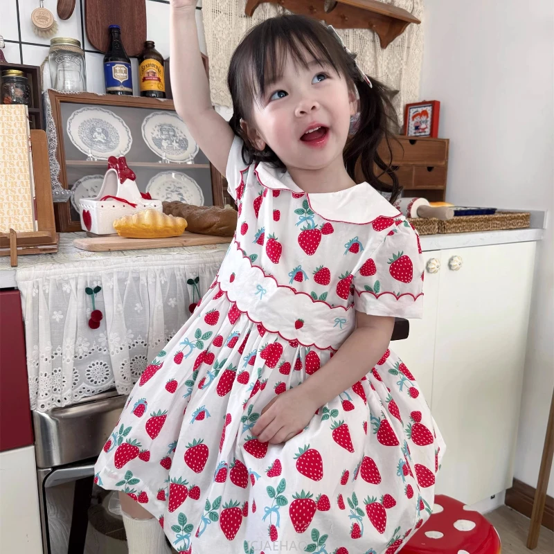 2025 Kids Girls Summer Elegant Vintage Style Strawberry Cotton Embroidery Dress Clothing Short Sleeve Retro Holiday Outfit
2025 Kids Girls Summer Elegant Vintage Style Strawberry Cotton Embroidery Dress Clothing Short Sleeve Retro Holiday Outfit