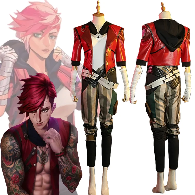 Game LOL Arcane Vi Cosplay Costume Piltover Enforcer Outfit Vi Uniform Wig Shoes For women men Halloween Carnival Party Show Set
Game LOL Arcane Vi Cosplay Costume Piltover Enforcer Outfit Vi Uniform Wig Shoes For women men Halloween Carnival Party Show Set