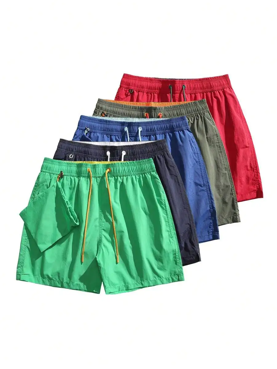 Mens Quick Dry Swim Trunks Solid Color Elastic Drawstring Waist Beach Shorts With Pockets
Mens Quick Dry Swim Trunks Solid Color Elastic Drawstring Waist Beach Shorts With Pockets