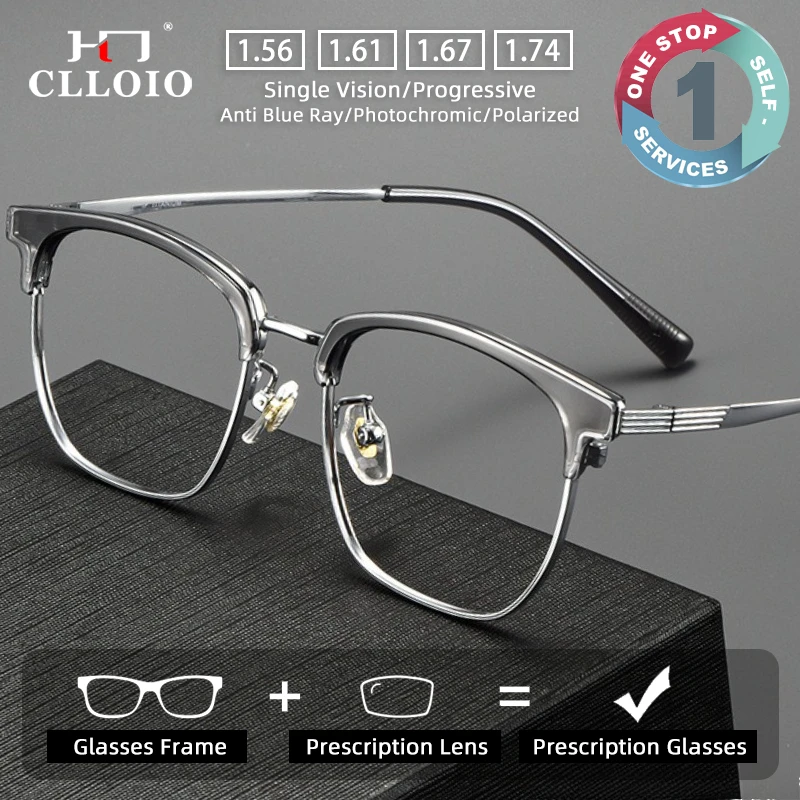 CLLOIO Retro Casual Style Titanium Prescription Glasses Anti Blue Light Eyebrow Frame Myopia Glasses Progressive Reading Eyewear
CLLOIO Retro Casual Style Titanium Prescription Glasses Anti Blue Light Eyebrow Frame Myopia Glasses Progressive Reading Eyewear