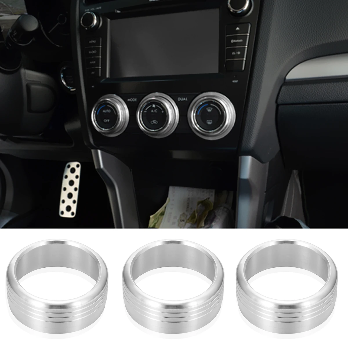 3Pcs Air Conditioning Knob Decorative Ring Covers Aluminum Lightweight Durable For STI Impreza Crosstrek
3Pcs Air Conditioning Knob Decorative Ring Covers Aluminum Lightweight Durable For STI Impreza Crosstrek