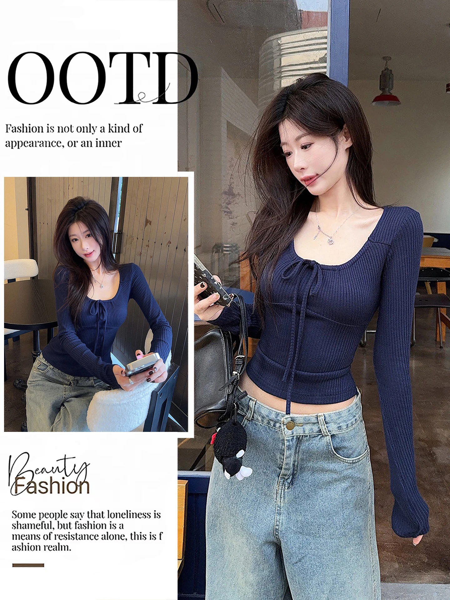 Retro Tie Dye Long Sve Knitted T irt Women's Spring 2026 Slim Fit Pure Color Inner irt Waist Cinched Square Collar
Retro Tie Dye Long Sve Knitted T irt Women's Spring 2026 Slim Fit Pure Color Inner irt Waist Cinched Square Collar