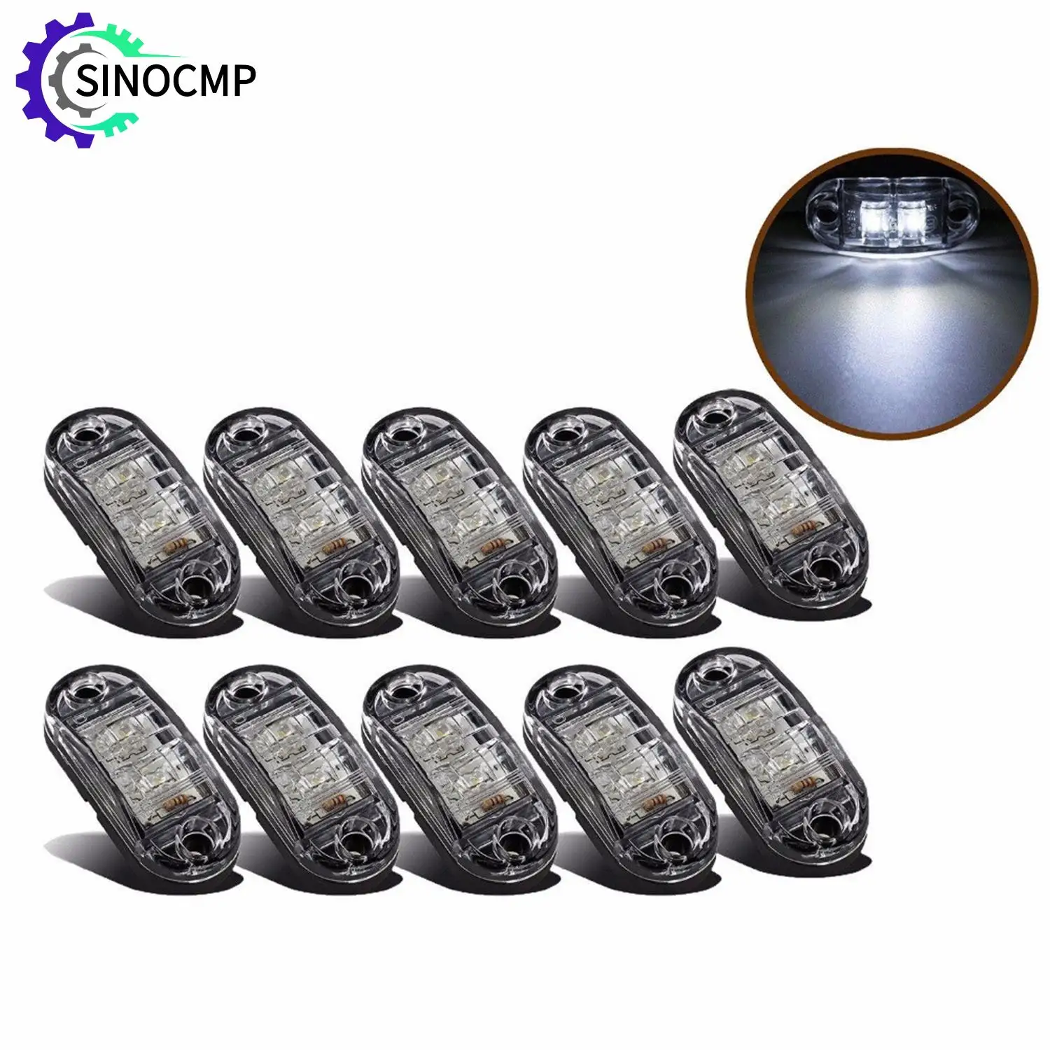 10 шт. Белый 2 светодиодный 2-диодный светильник овального габарита для прицепа, грузовика, светодиодный боковой габаритный фонарь, габаритные огни 12 В 24 В, водонепроницаемые
10 шт. Белый 2 светодиодный 2-диодный светильник овального габарита для прицепа, грузовика, светодиодный боковой габаритный фонарь, габаритные огни 12 В 24 В, водонепроницаемые