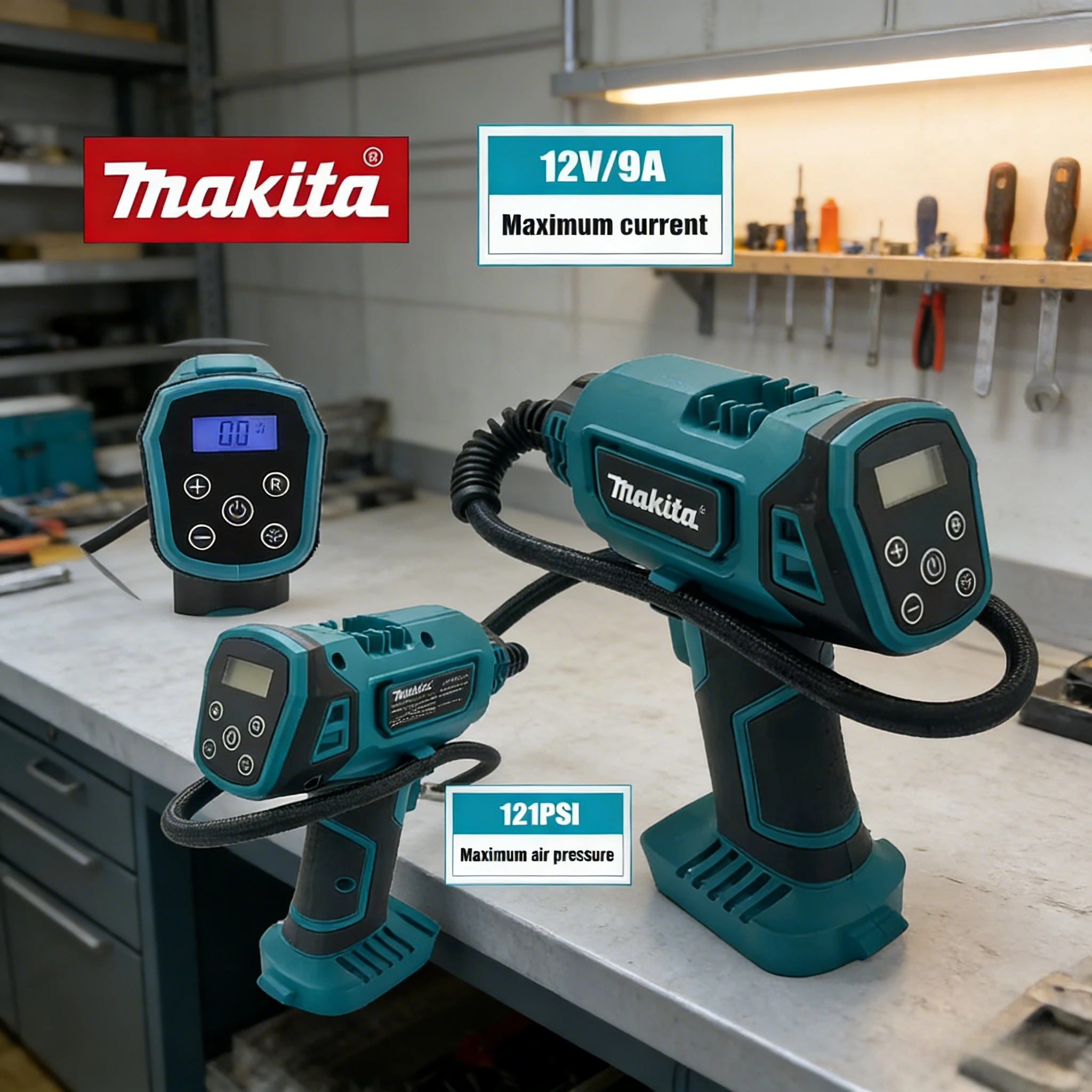 Makita 18V Cordless Inflator Electric Air Pump Car mounted air compressor Automatic Handheld Air Compressor Power Tool
Makita 18V Cordless Inflator Electric Air Pump Car mounted air compressor Automatic Handheld Air Compressor Power Tool