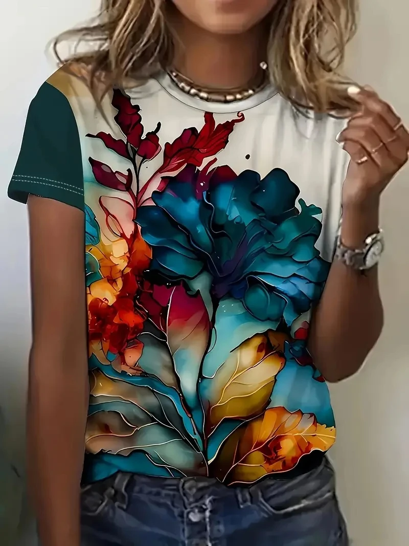 Women's Plus Size Tshirt New Round Neck 3D Printed Tshirt Summer Fashion Short Sleeved Top Summer Top Women's Clothing Plus Size
Women's Plus Size Tshirt New Round Neck 3D Printed Tshirt Summer Fashion Short Sleeved Top Summer Top Women's Clothing Plus Size