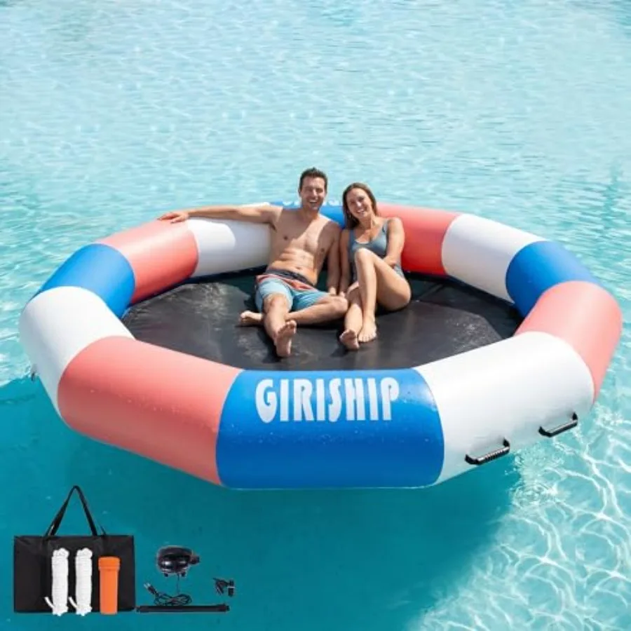 Inflatable Water Trampoline for Lake Heavy Duty PVC Blue 12FT with Pump Ladder for Family Adults
Inflatable Water Trampoline for Lake Heavy Duty PVC Blue 12FT with Pump Ladder for Family Adults