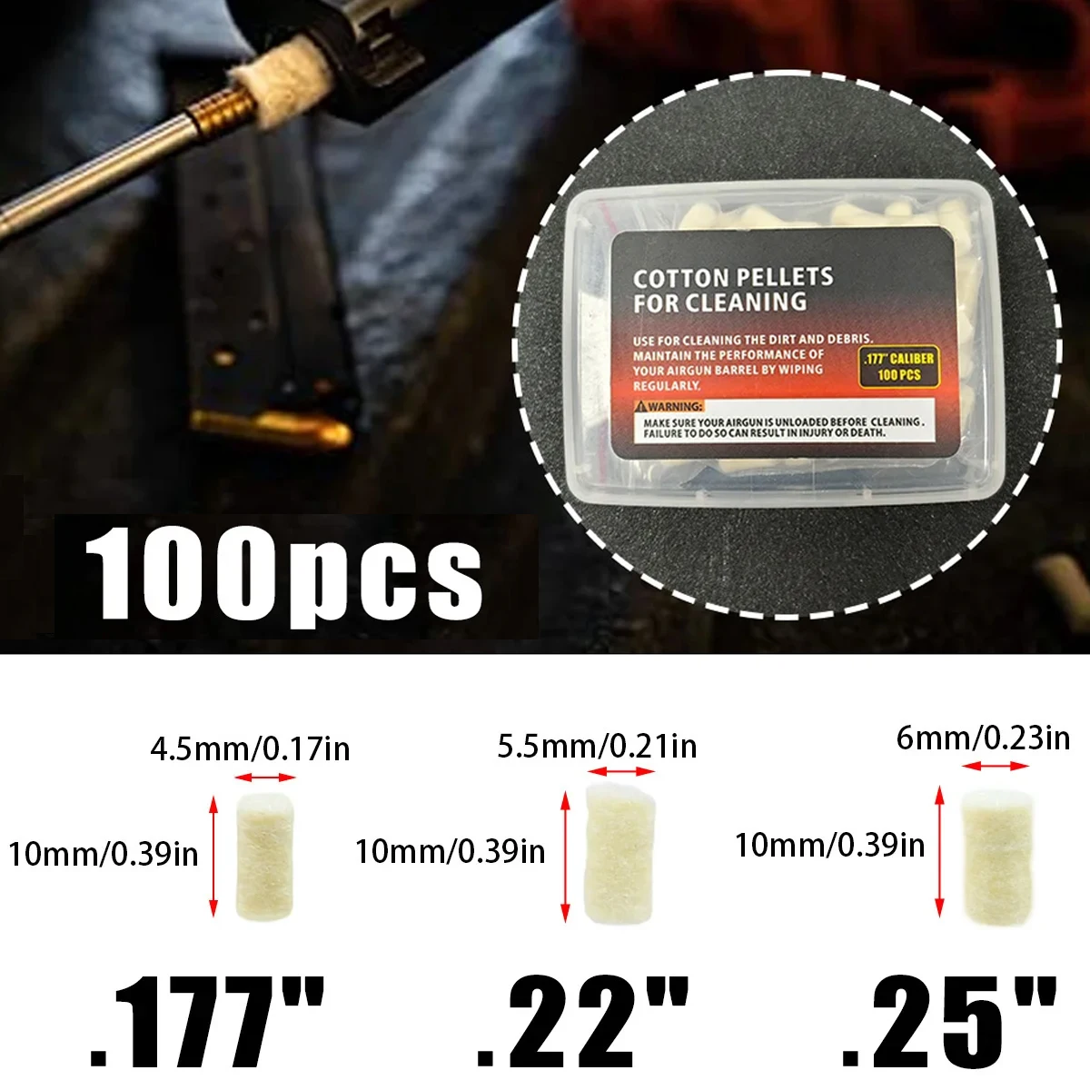 Cleaning Kit .177 .22 .25 Caliber Wool Felt Cleaning Pellets with Woven Texture Removed Fouling and Dirt Clean Rust/ Lead Debris
Cleaning Kit .177 .22 .25 Caliber Wool Felt Cleaning Pellets with Woven Texture Removed Fouling and Dirt Clean Rust/ Lead Debris
