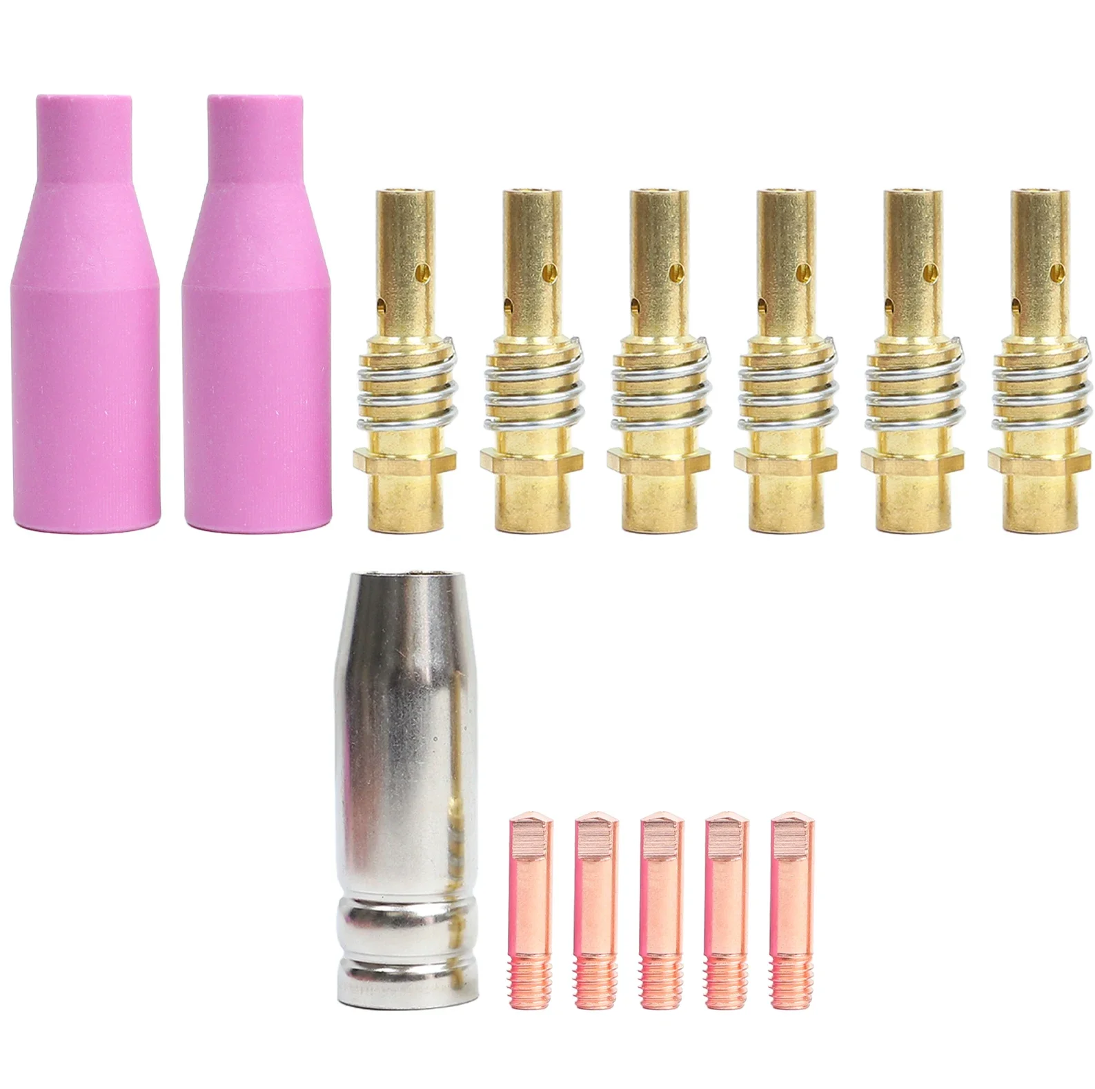 14PCS 15AK Welding Torch Conductive Nozzle Kit Conically Pluggable Gas Nozzle For MAG Equipment For MB-15 Welding Torches
14PCS 15AK Welding Torch Conductive Nozzle Kit Conically Pluggable Gas Nozzle For MAG Equipment For MB-15 Welding Torches