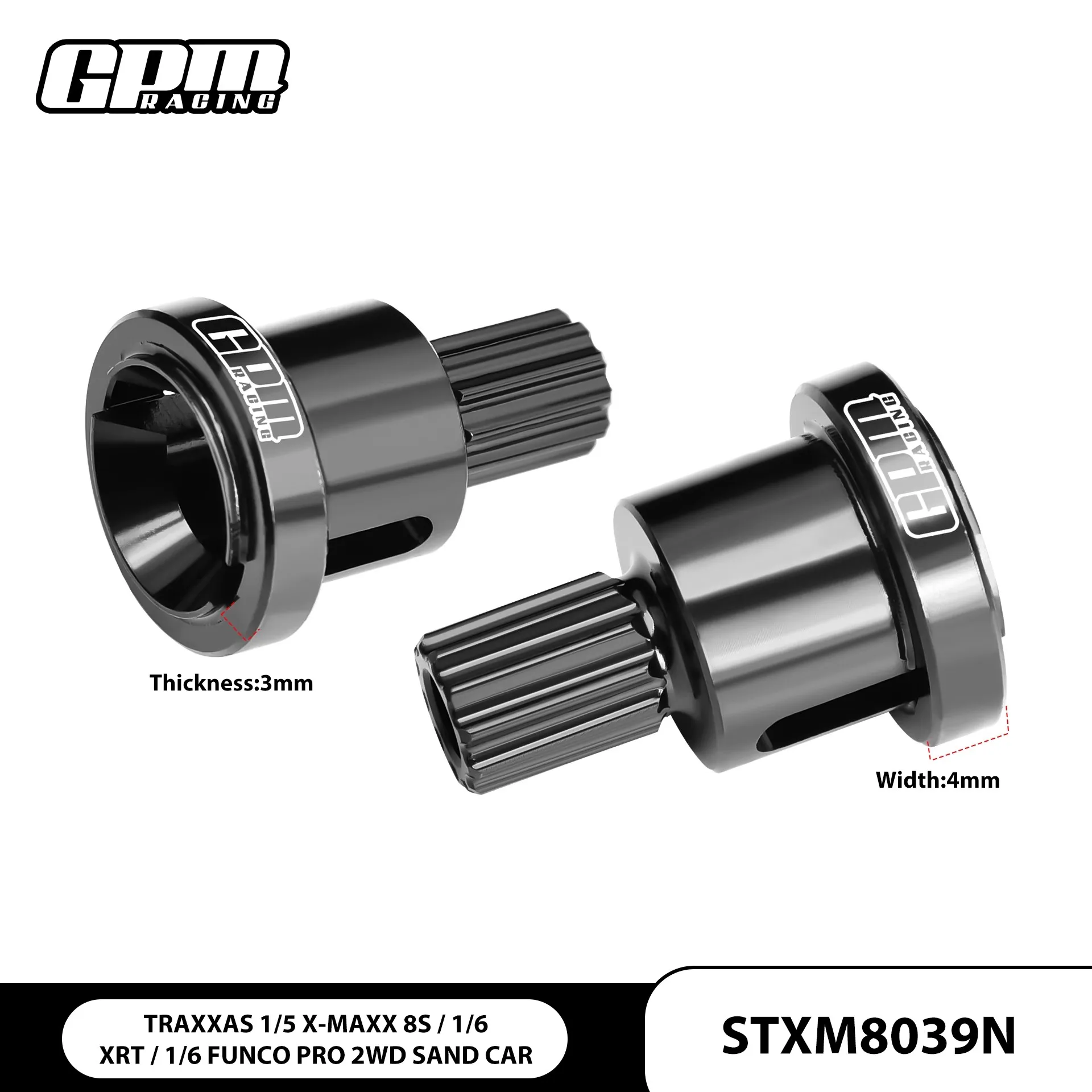 GPM Steel Front or Rear Differential Outdrive Cup for TRAXXAS 1/5 X-MAXX 8S XRT Funco Pro
GPM Steel Front or Rear Differential Outdrive Cup for TRAXXAS 1/5 X-MAXX 8S XRT Funco Pro