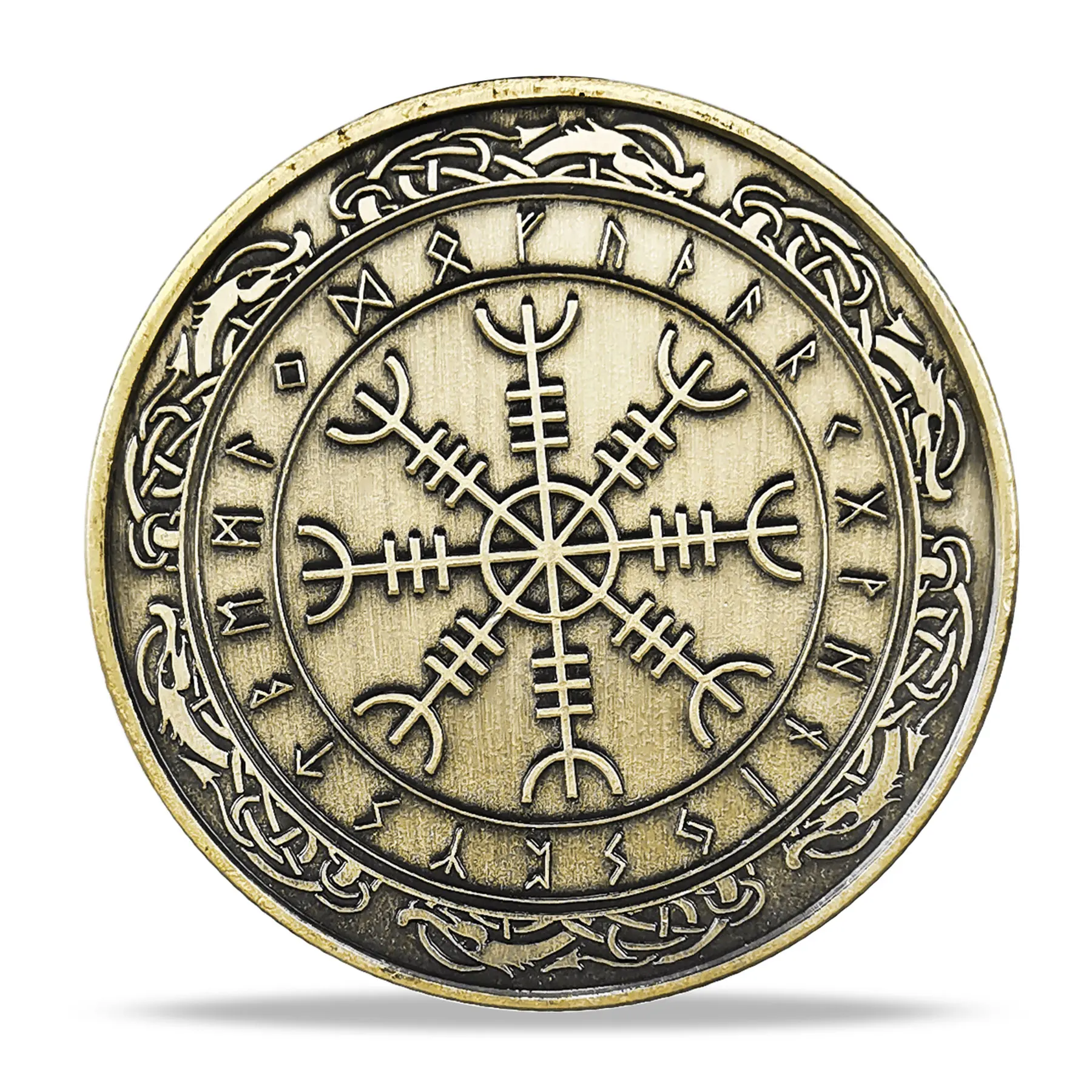 Viking Rune Aegishjalmur Nordic Viking Coin Guidepost Compass Commemorative Coins Gift for Men Women Talisman Collection Crafts
Viking Rune Aegishjalmur Nordic Viking Coin Guidepost Compass Commemorative Coins Gift for Men Women Talisman Collection Crafts