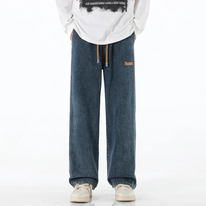 Spring and Autumn Summer Casual Simple Pure Color Loose Straight Tube Versatile Elastic Waist Denim Pants Men
Spring and Autumn Summer Casual Simple Pure Color Loose Straight Tube Versatile Elastic Waist Denim Pants Men