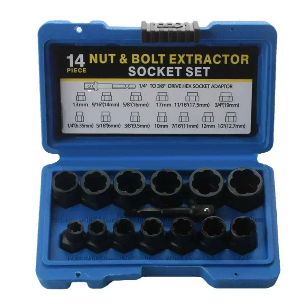 For DIY Projects Hex Socket Adaptor Damage Bolt Removal Automotive Nut Removal Kit Enhanced Grip Technology Heavy Duty Case
For DIY Projects Hex Socket Adaptor Damage Bolt Removal Automotive Nut Removal Kit Enhanced Grip Technology Heavy Duty Case