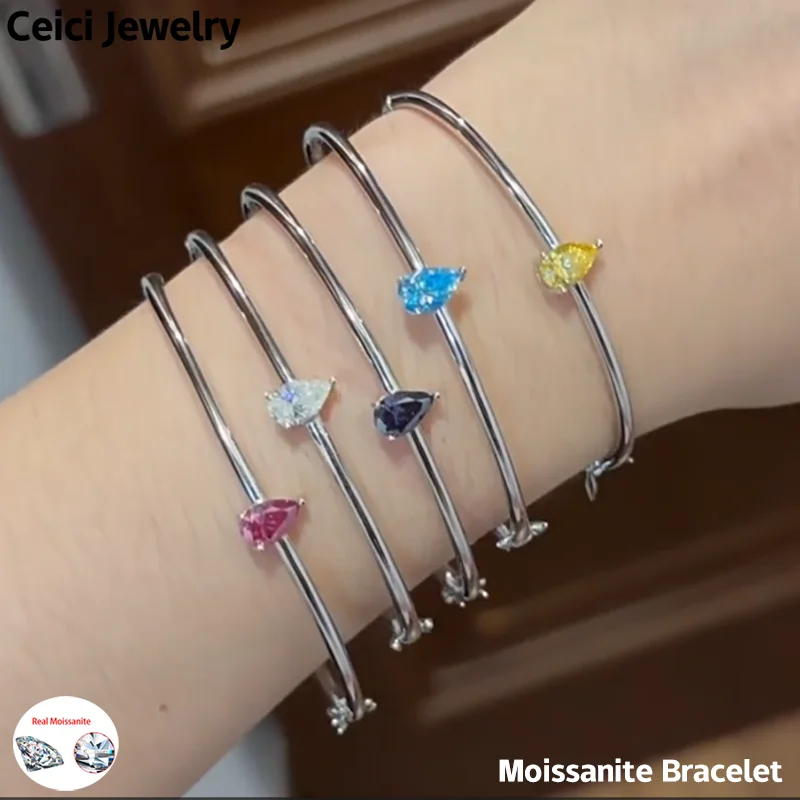 CEICI 1CT 5X8MM Pear cut luxury Moissanite Bracelet For Women Lab Diamond S925 Silver charm Wedding Fine Jewelry Certified
CEICI 1CT 5X8MM Pear cut luxury Moissanite Bracelet For Women Lab Diamond S925 Silver charm Wedding Fine Jewelry Certified