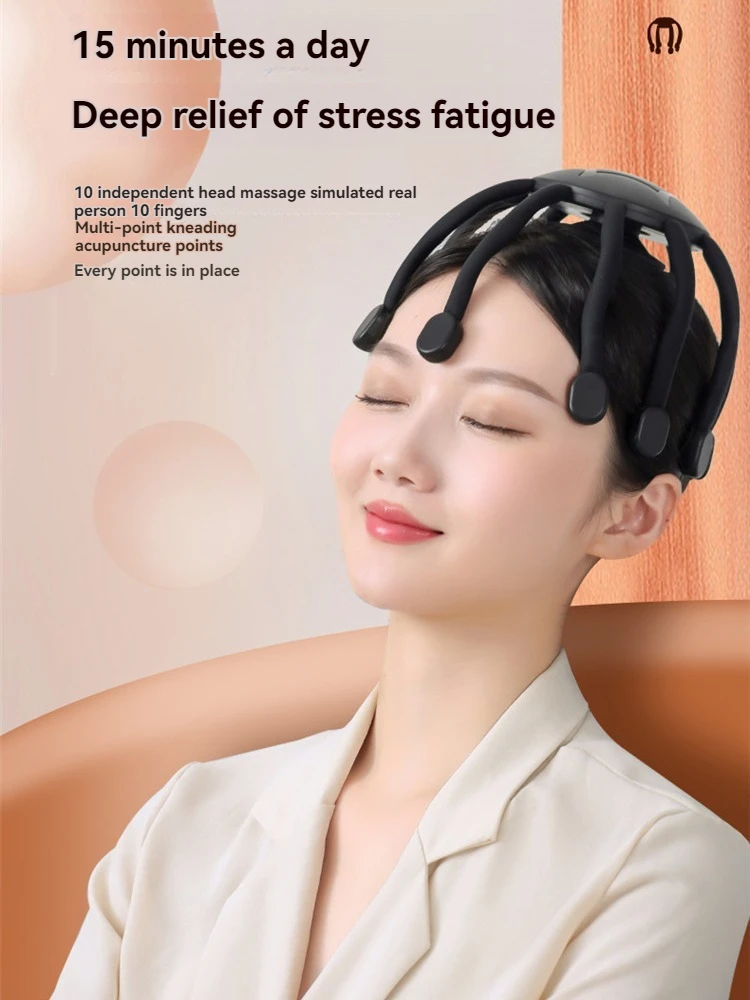 Electric Head Massager Enveloping Vibration Massage with 8-Finger Massage Heads Improves Insomnia Relieves Stress Alleviates Dep
Electric Head Massager Enveloping Vibration Massage with 8-Finger Massage Heads Improves Insomnia Relieves Stress Alleviates Dep