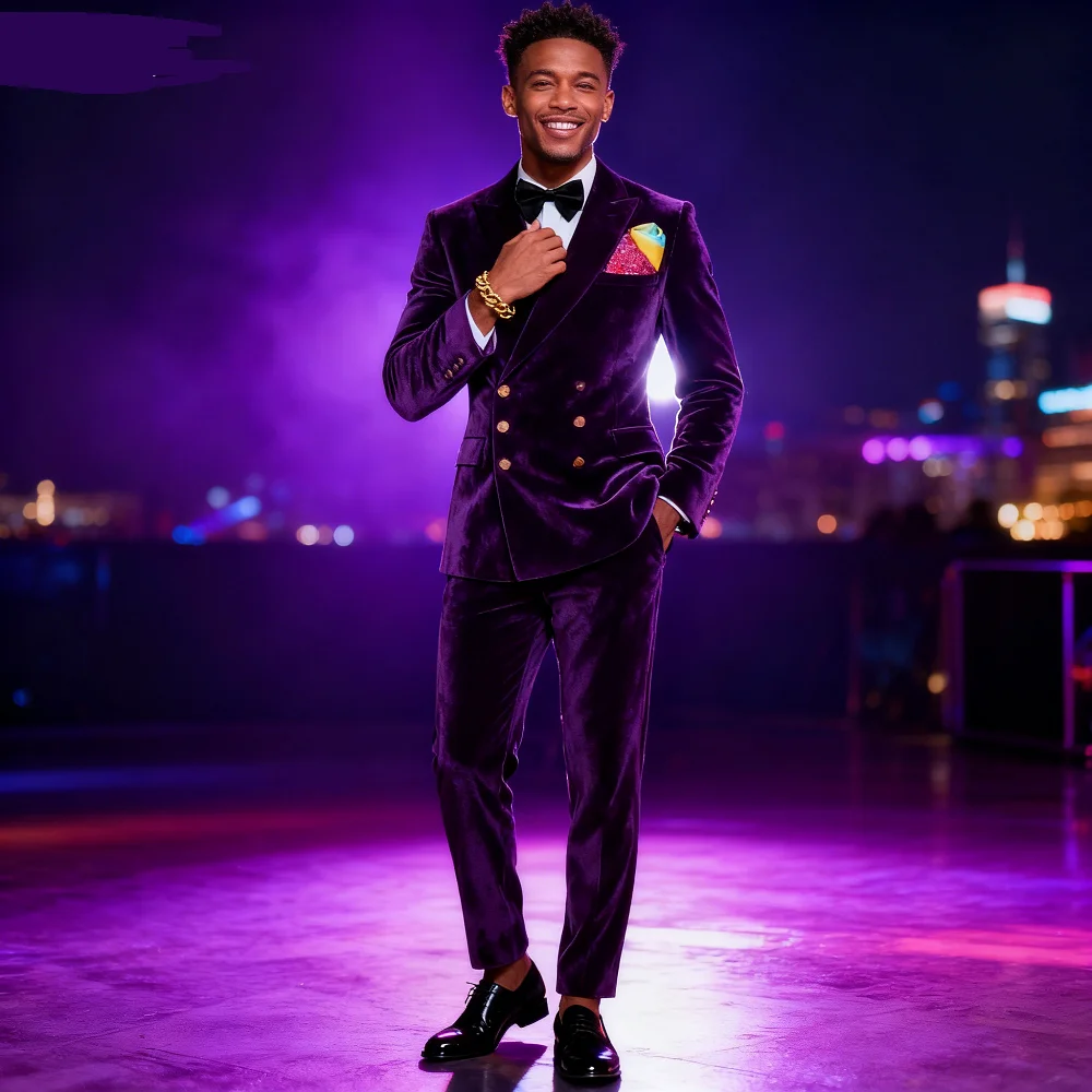 Elegant Solid 2 Piece Men's Tuxedo Formal Business Wedding Groom Double Breasted Jacket with Peak Lapel And Pants
Elegant Solid 2 Piece Men's Tuxedo Formal Business Wedding Groom Double Breasted Jacket with Peak Lapel And Pants