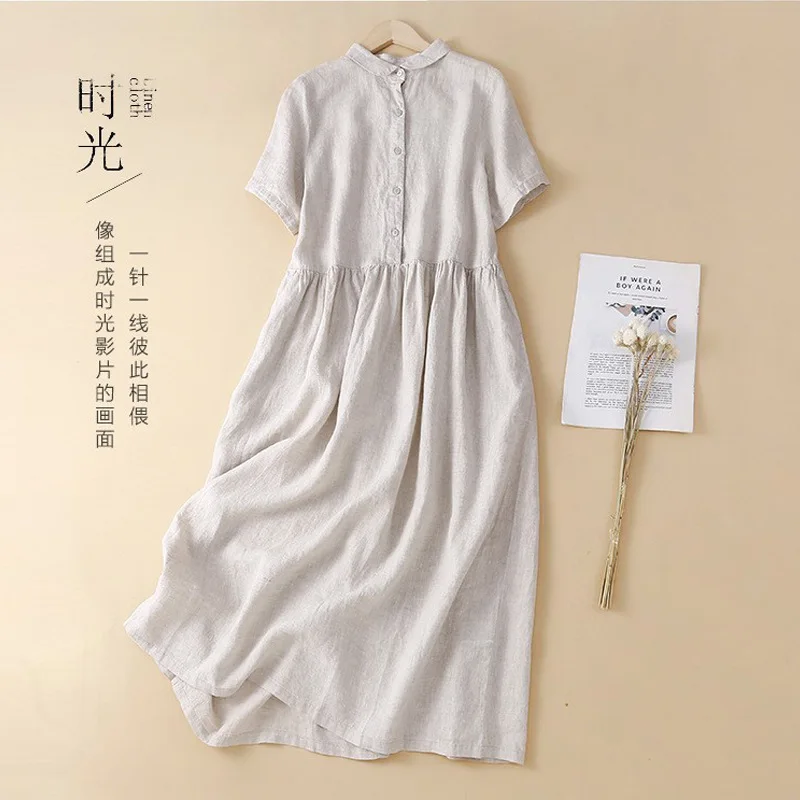 2025 Summer New Loose Splicing Solid Color Cotton and Linen Short-sleeved Dress Women's Medium and Long Shirt Skirt
2025 Summer New Loose Splicing Solid Color Cotton and Linen Short-sleeved Dress Women's Medium and Long Shirt Skirt