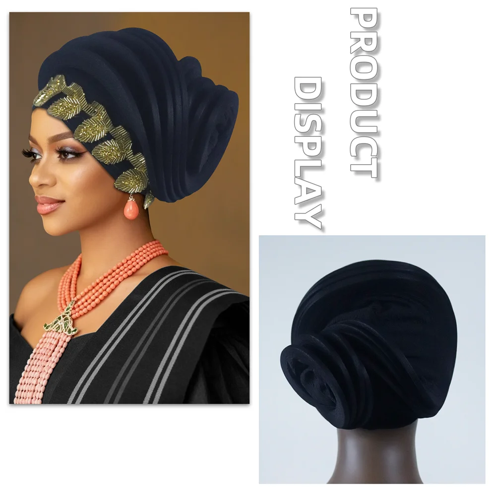 Elastic Ruffle Leaves Diamond African Headtie Turban Cap Lady Head Wraps Nigerian Wedding Auto Gele Party Headpiece Headwear Hat
Elastic Ruffle Leaves Diamond African Headtie Turban Cap Lady Head Wraps Nigerian Wedding Auto Gele Party Headpiece Headwear Hat