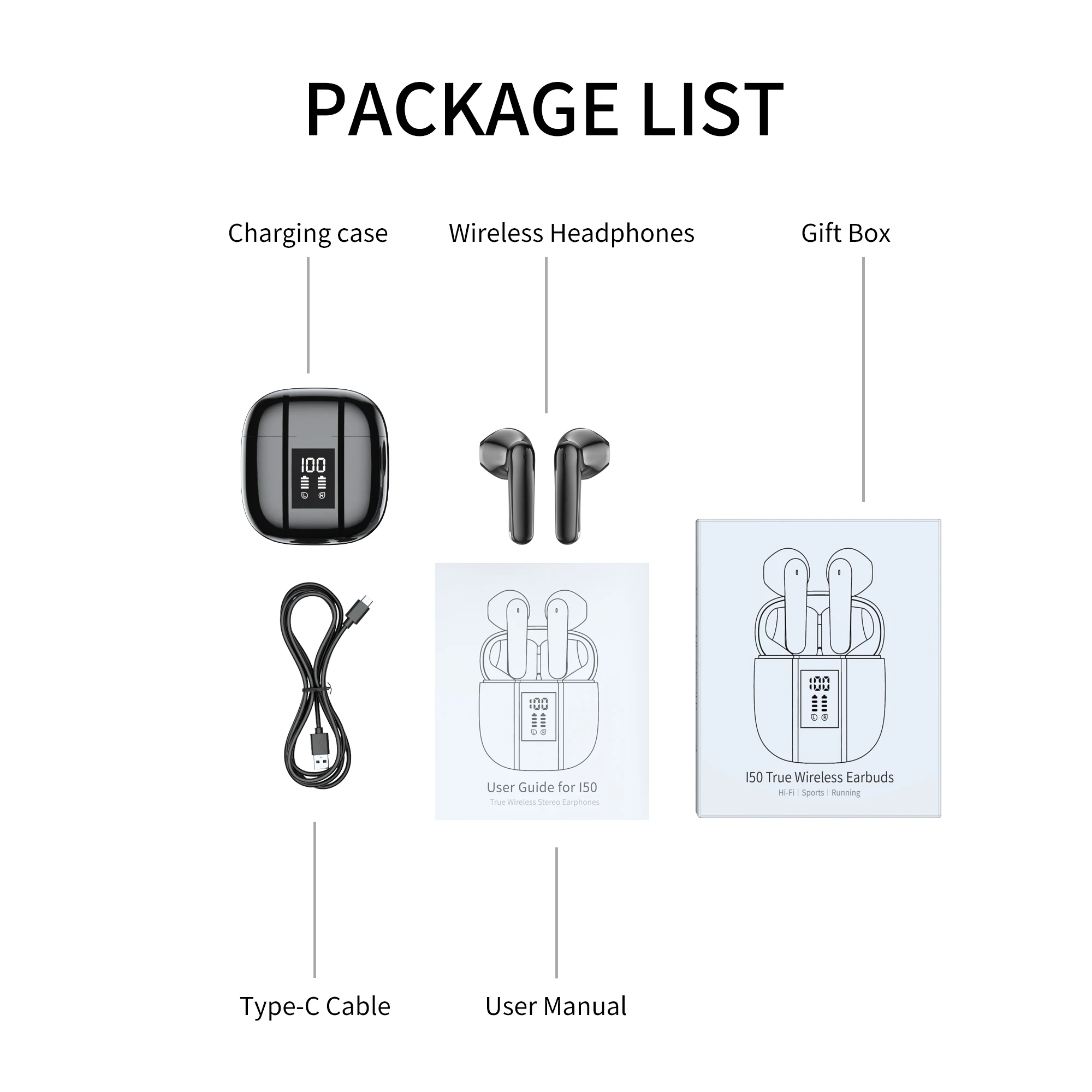 i50 ENC Earphones Environmental Noise Cancellation Bluetooth TWS wireless headset 8 Hours Earbuds LED Display noise reduction
i50 ENC Earphones Environmental Noise Cancellation Bluetooth TWS wireless headset 8 Hours Earbuds LED Display noise reduction