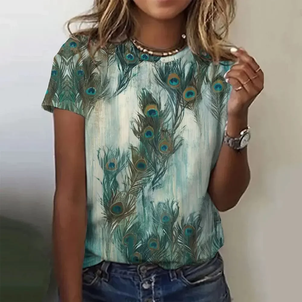 Summer Peacock Feathers 3D Print T-shirts Women Streetwear Casual Fashion Short Sleeve T Shirt O-neck Kids Tees Tops Clothing
Summer Peacock Feathers 3D Print T-shirts Women Streetwear Casual Fashion Short Sleeve T Shirt O-neck Kids Tees Tops Clothing