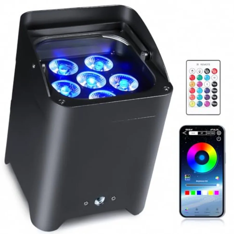 Battery Powered Uplights Rechargeable Stage Lights 9600mAh Par Can Light 6x18W RGBWA+UV Wireless with APP Remote Control DMX 51
Battery Powered Uplights Rechargeable Stage Lights 9600mAh Par Can Light 6x18W RGBWA+UV Wireless with APP Remote Control DMX 51
