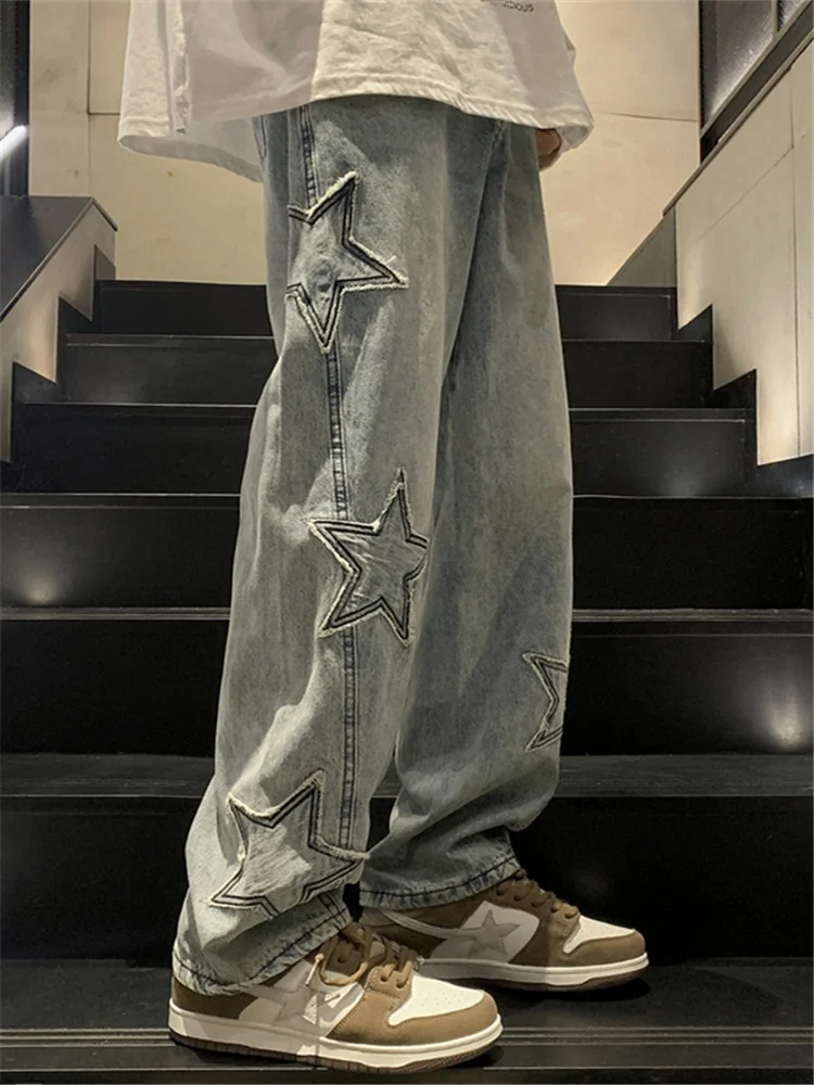 Loose Men's Straight Leg Jeans High Street American Embroidery Design Spring Autumn Fashion Brand Wide Leg Pants
Loose Men's Straight Leg Jeans High Street American Embroidery Design Spring Autumn Fashion Brand Wide Leg Pants