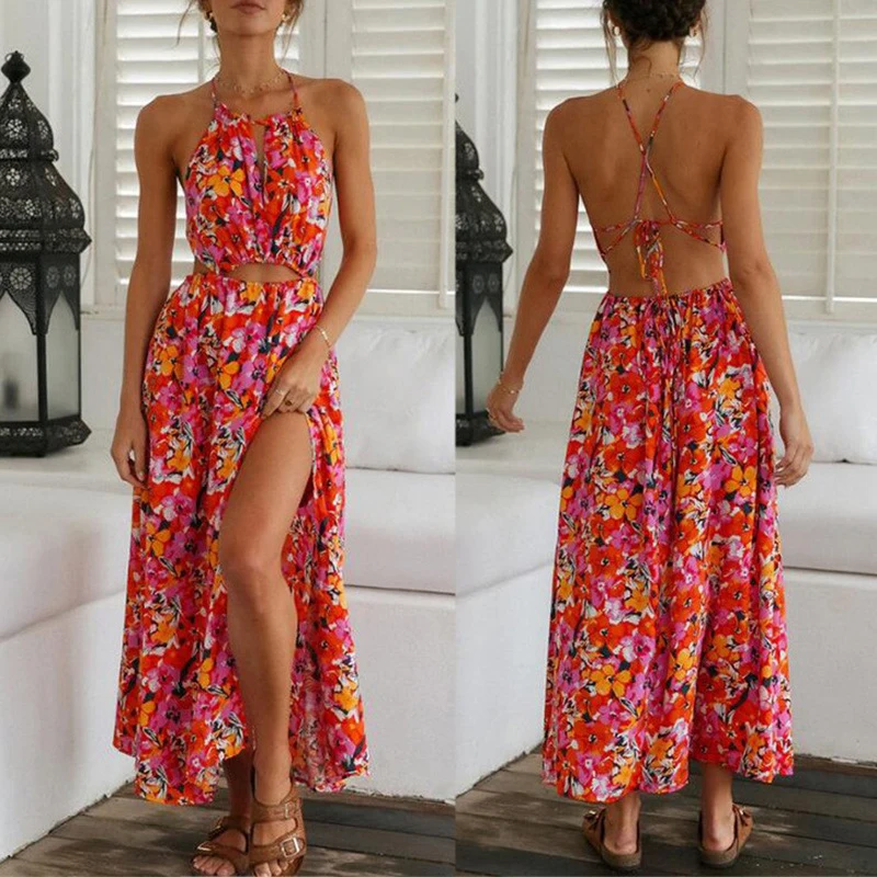 Summer 2024 European And American Women's Halter Red Print Sexy Halter Waist Swing Beach Dress
Summer 2024 European And American Women's Halter Red Print Sexy Halter Waist Swing Beach Dress