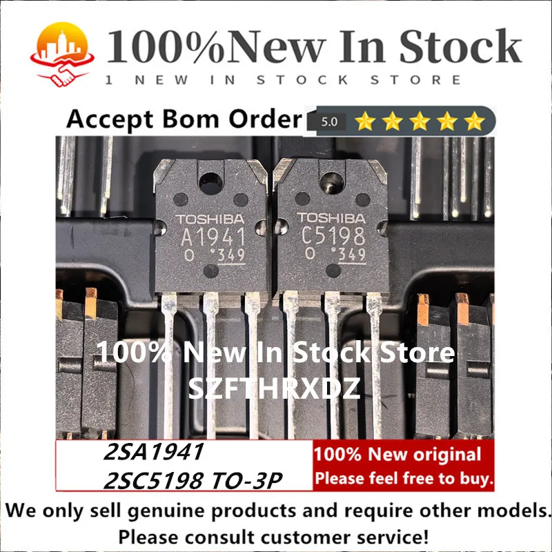 SZFTHRXDZ 100% NEW ORIGINAL A1941 C5198 TO-3P 2SA1941-O(Q) 2SC5198-O(Q) Audio Amplifier Pairing Tube
SZFTHRXDZ 100% NEW ORIGINAL A1941 C5198 TO-3P 2SA1941-O(Q) 2SC5198-O(Q) Audio Amplifier Pairing Tube