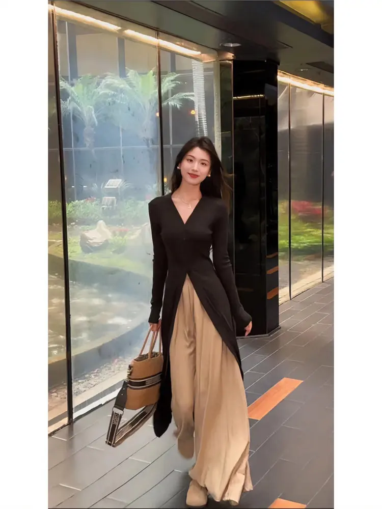 Art Student Vintage Long Coat And Pants Set Women's Drapey Skirt And High Waist Trousers Fashionable Casual Outfit Spring Wear
Art Student Vintage Long Coat And Pants Set Women's Drapey Skirt And High Waist Trousers Fashionable Casual Outfit Spring Wear
