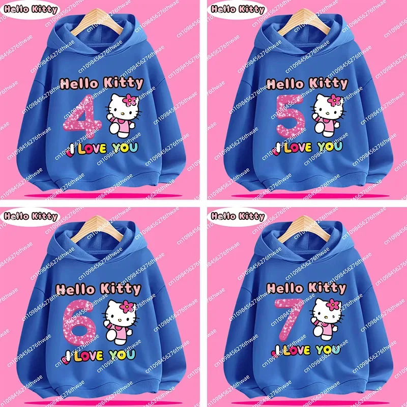 1-12 years old birthday gift - Hello Kitty children's hooded shirt, cute girl casual top, long-sleeved for autumn and winter
1-12 years old birthday gift - Hello Kitty children's hooded shirt, cute girl casual top, long-sleeved for autumn and winter