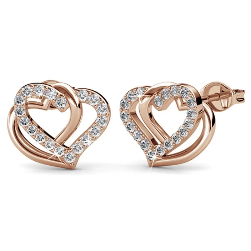Daisini 925 Sterling Silver Heart Shape Stud Earring with Swarovski Crystals for Women Girls Lovely Fine Jewelry Ear Piercing
Daisini 925 Sterling Silver Heart Shape Stud Earring with Swarovski Crystals for Women Girls Lovely Fine Jewelry Ear Piercing