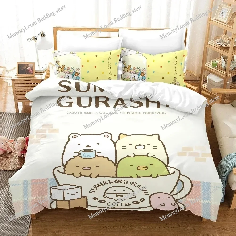 Sumikko Gurashi Cute Bedding Set Cartoon Anime Adult Kid Bedroom Soft Duvet Cover 3D Print Vibrant Kawaii Anime Cozy Set
Sumikko Gurashi Cute Bedding Set Cartoon Anime Adult Kid Bedroom Soft Duvet Cover 3D Print Vibrant Kawaii Anime Cozy Set