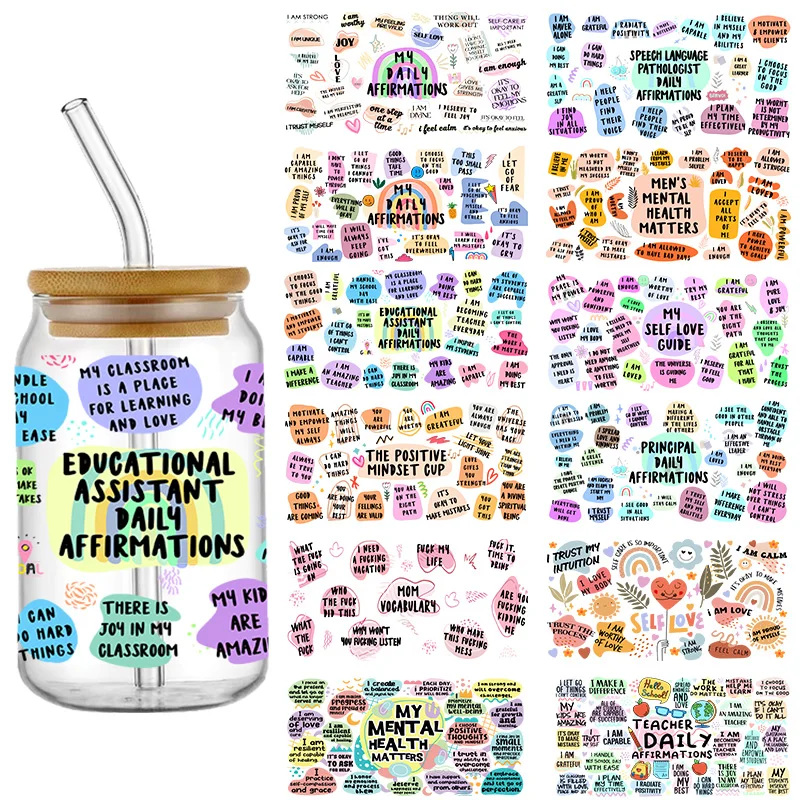 UV DTF Transfer Inspire Positive Words Can Glass Cup Wrap 16oz Self Love Tumbler Wrap Motivation Words Daily Reminders
UV DTF Transfer Inspire Positive Words Can Glass Cup Wrap 16oz Self Love Tumbler Wrap Motivation Words Daily Reminders