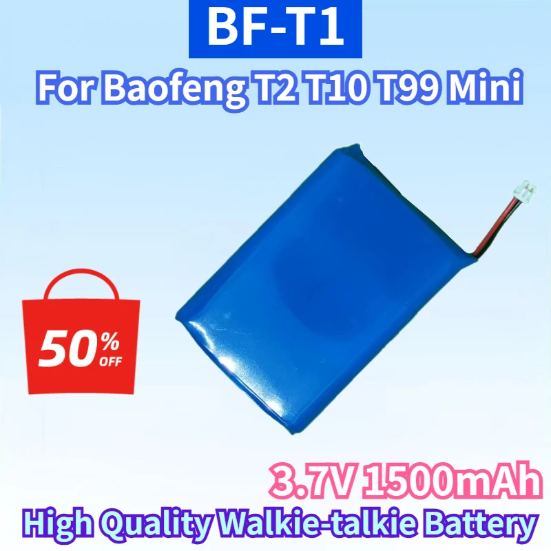 Newest BF-T1 3.7V 1500mAh Lithium-ion Rechargerable Battery for Baofeng T2 T10 T99 Mini High Quality Walkie-talkie Battery
Newest BF-T1 3.7V 1500mAh Lithium-ion Rechargerable Battery for Baofeng T2 T10 T99 Mini High Quality Walkie-talkie Battery