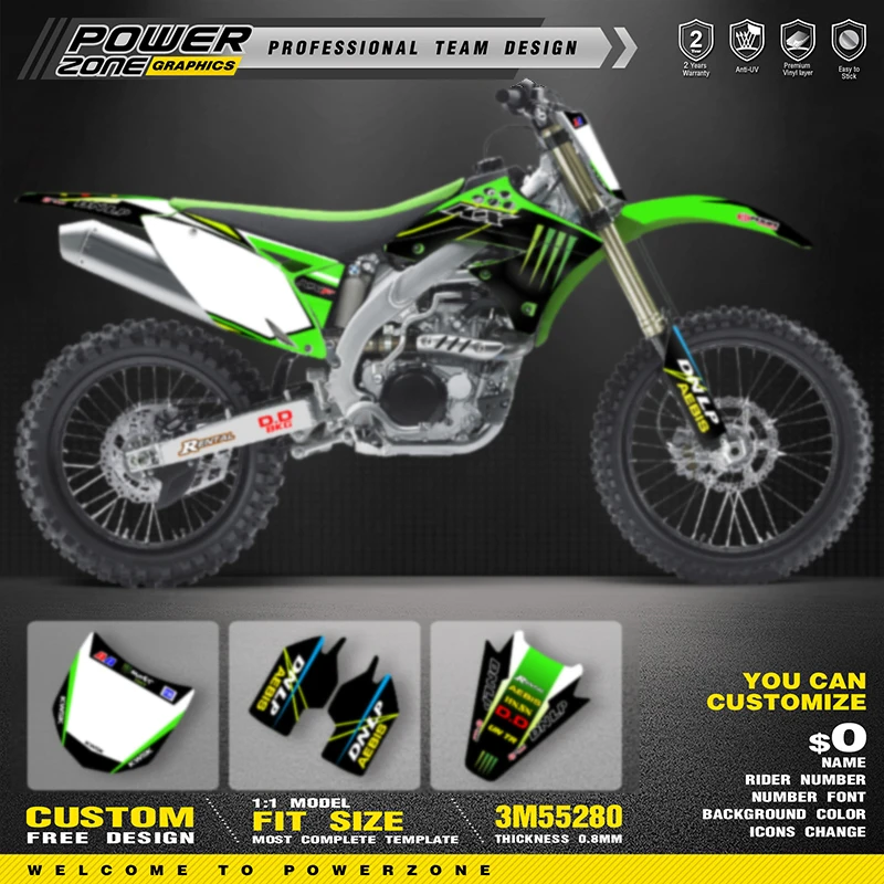 PowerZone Custom Team Graphics Backgrounds Decals For 3M Stickers Kit For Kawasaki KXF450 2009 1010 2011 KX450F Motorcycle 03
PowerZone Custom Team Graphics Backgrounds Decals For 3M Stickers Kit For Kawasaki KXF450 2009 1010 2011 KX450F Motorcycle 03