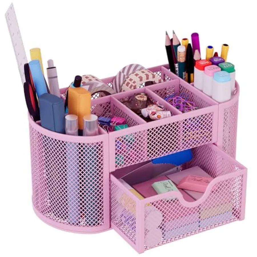 Mesh Pen Holder Desk Organizer with Drawer Stationery Supplies Organizer for Dorm School 9 Compartments Workspace Desk Accessor
Mesh Pen Holder Desk Organizer with Drawer Stationery Supplies Organizer for Dorm School 9 Compartments Workspace Desk Accessor