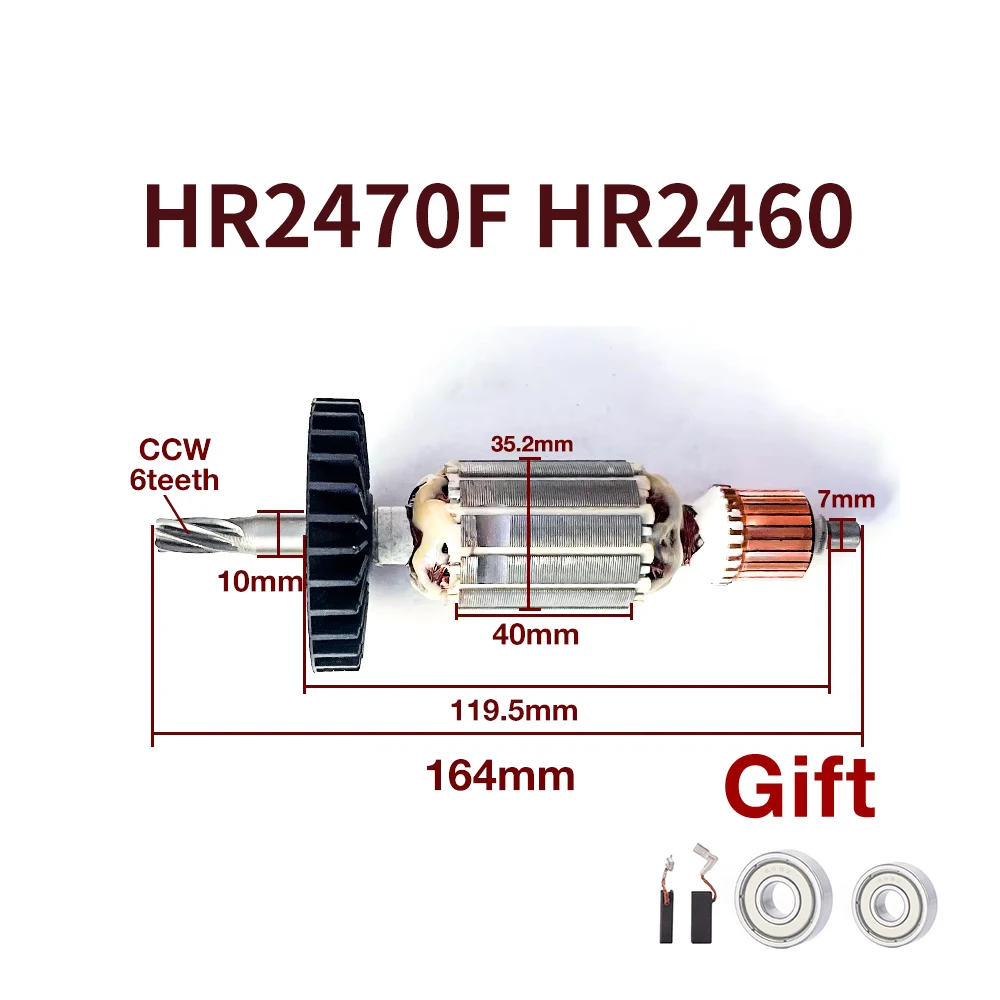 AC220-240V Armature for Makita HR2470 HR2470F HR2460 Rotor Anchor Stator Coil Power Tool Replacement Accessories
AC220-240V Armature for Makita HR2470 HR2470F HR2460 Rotor Anchor Stator Coil Power Tool Replacement Accessories