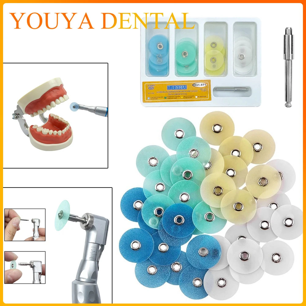 40Pcs/Box Dental Finishing and Polishing Discs Composites Ceramics and Glass Ionomer Restorations Autoclavable Dental Material
40Pcs/Box Dental Finishing and Polishing Discs Composites Ceramics and Glass Ionomer Restorations Autoclavable Dental Material