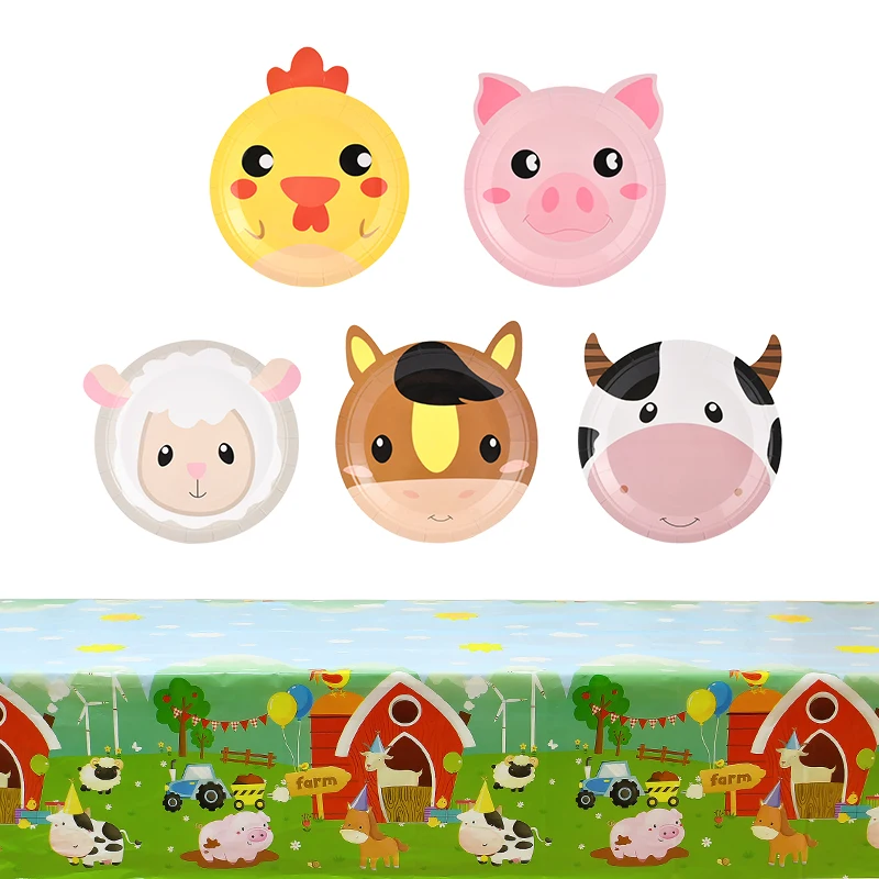 Farm Animal Themed Party Disposable Paper Tableware Tablecloth Chicken Horse Cow Pig Sheep Kids Birthday Party Decoration
Farm Animal Themed Party Disposable Paper Tableware Tablecloth Chicken Horse Cow Pig Sheep Kids Birthday Party Decoration