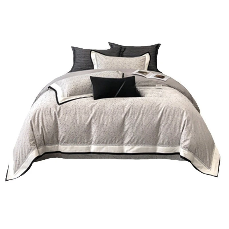 Light luxury high end, long staple cotton four piece set, jacquard bed sheet quilt cover
Light luxury high end, long staple cotton four piece set, jacquard bed sheet quilt cover