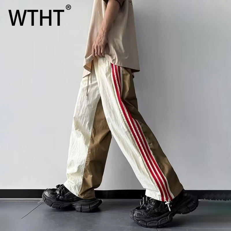 WTHT Fashion Men's Spliced Striped Contrast Color Casual Pants Trendy 2025 Summer Straight Drawing Loose Trousers Male 2A0888
WTHT Fashion Men's Spliced Striped Contrast Color Casual Pants Trendy 2025 Summer Straight Drawing Loose Trousers Male 2A0888