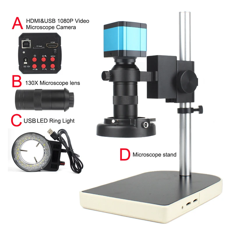 HDMI HD USB TF Monocular Microscope Digital Camera Lens LED Light Workbench Stand Professional Repair Phone Soldering Tool
HDMI HD USB TF Monocular Microscope Digital Camera Lens LED Light Workbench Stand Professional Repair Phone Soldering Tool