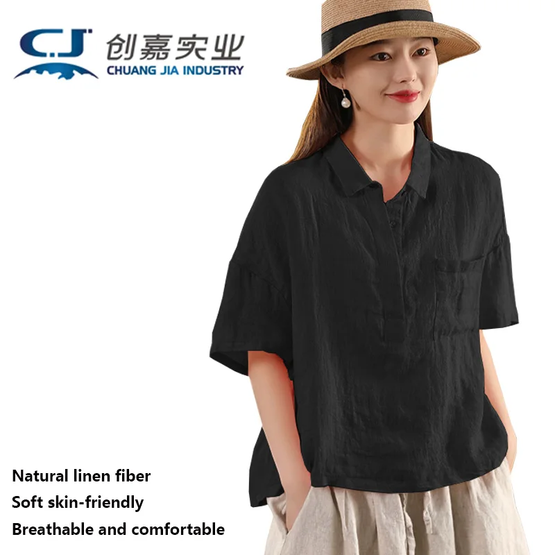 Natural Pure Linen Women's Shirt, White One-shoulder Polo Shirt, Loose Large Size 3XL, Comfortable and Cool Shirt Spring Summer
Natural Pure Linen Women's Shirt, White One-shoulder Polo Shirt, Loose Large Size 3XL, Comfortable and Cool Shirt Spring Summer