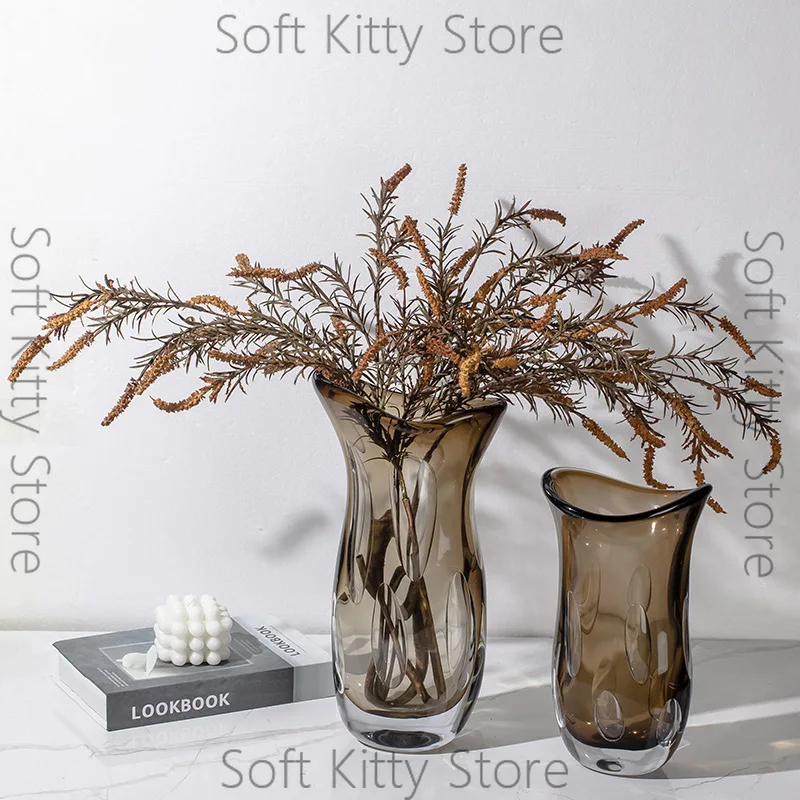Modern light luxury amber art irregular glazed vase ornament
Modern light luxury amber art irregular glazed vase ornament