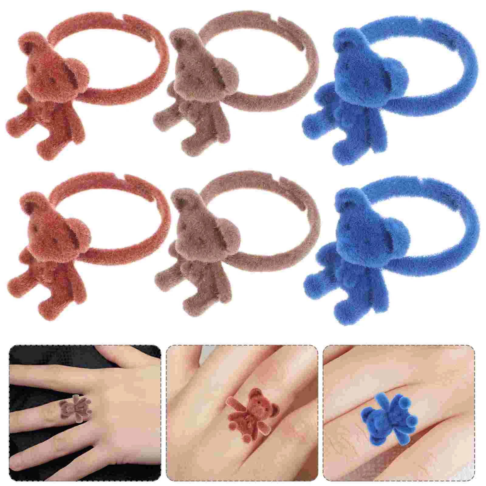 6pcs Adjustable Bear Rings Cute Flocked Bear Jewelry Open Cartoon Bear Decor Animal Rings Jewelry Cartoon Bear Accessories for W
6pcs Adjustable Bear Rings Cute Flocked Bear Jewelry Open Cartoon Bear Decor Animal Rings Jewelry Cartoon Bear Accessories for W
